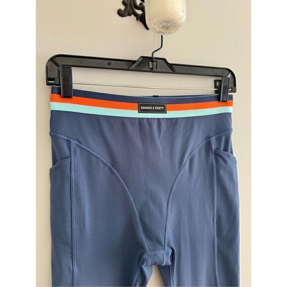 Savage X Fenty Lineup Leggings, Women’s M, High Wasited, Blue Berry / Orange - Picture 5 of 10
